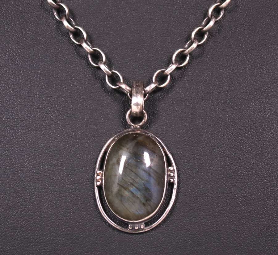 California Historical Design | Arts & Crafts Sterling Silver Moss Agate