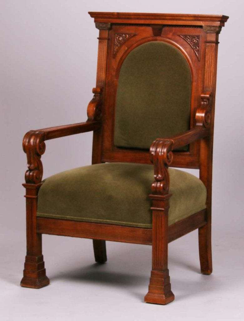 Mathews Furniture Shop Carved Throne Chair | California Historical Design