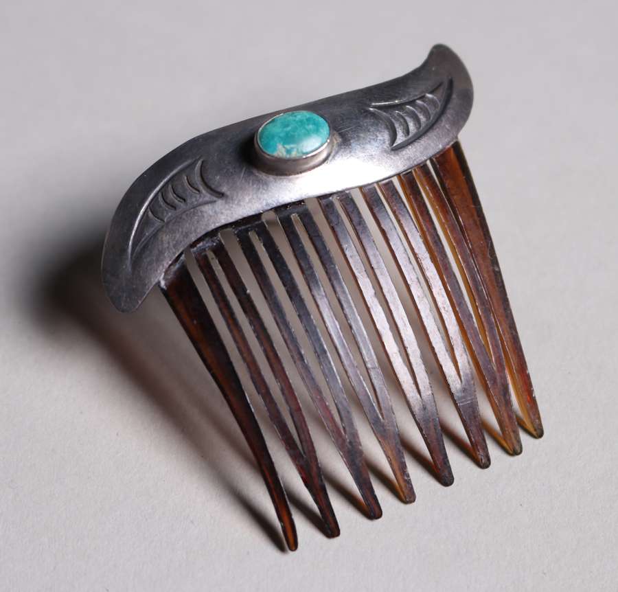 Vintage Navajo Sterling Silver & Turquoise Hair Clip | California ...