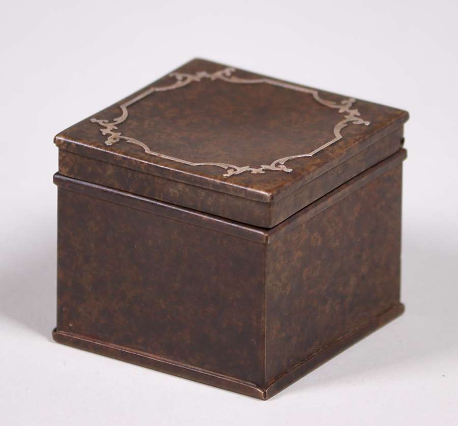 Heintz Sterling on Bronze Square Inkwell | California Historical Design