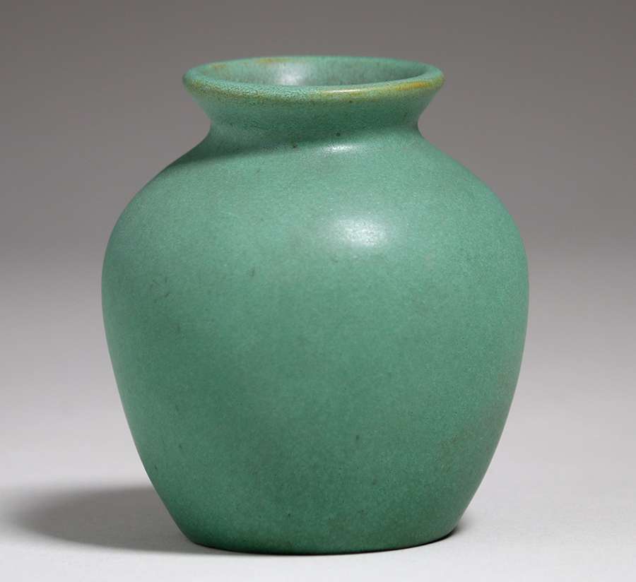 Small Teco Pottery Matte Green Vase | California Historical Design