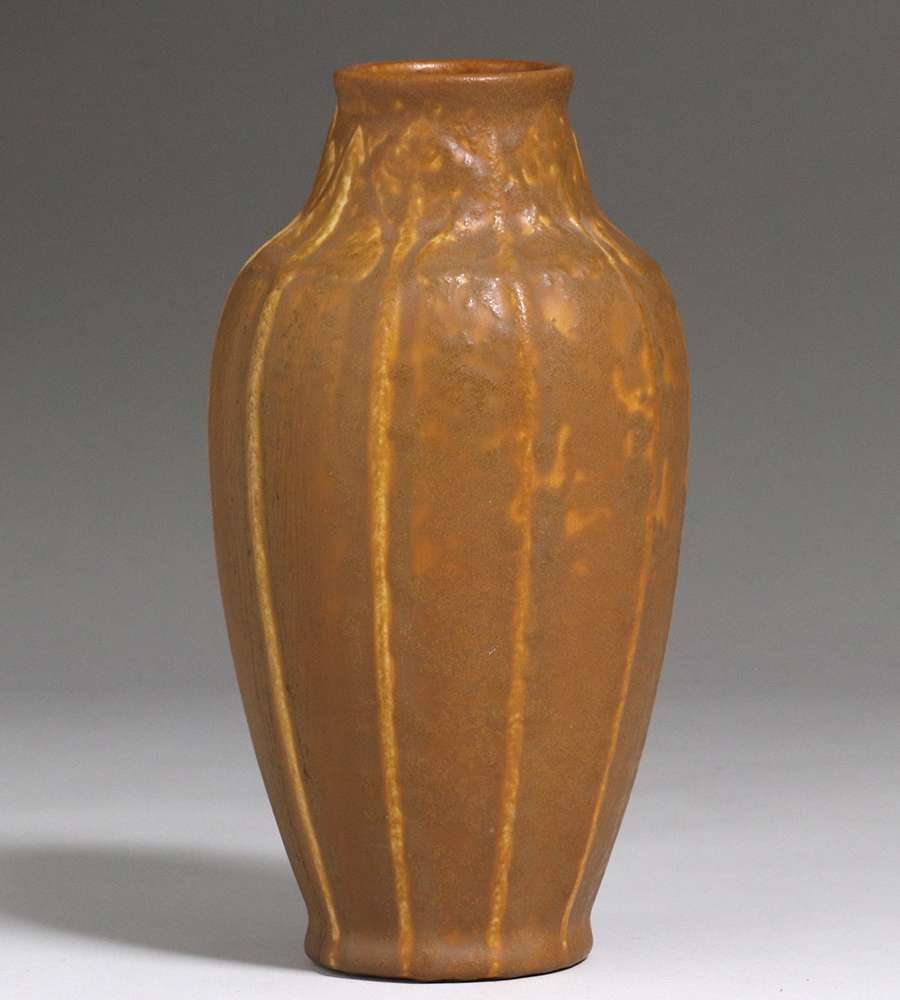 Early Van Briggle Matte Brown Vase 1906 | California Historical Design