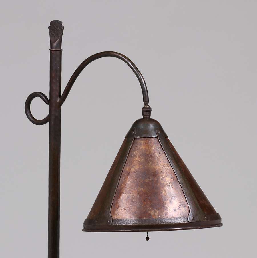 hammered copper floor lamp