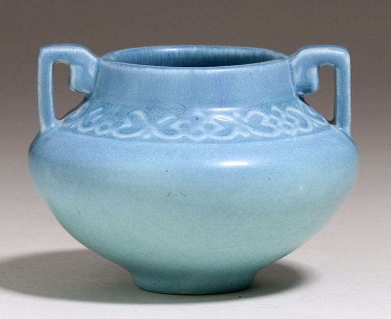 Rookwood Matte Blue Two-Handled Vase 1920 | California Historical Design