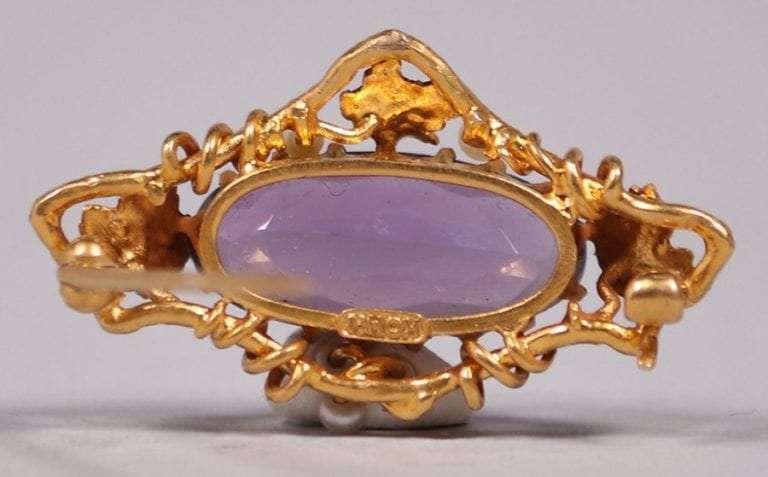 Kohn & Co 14k Amethyst & Pearl Brooch c1905-1910 | California ...