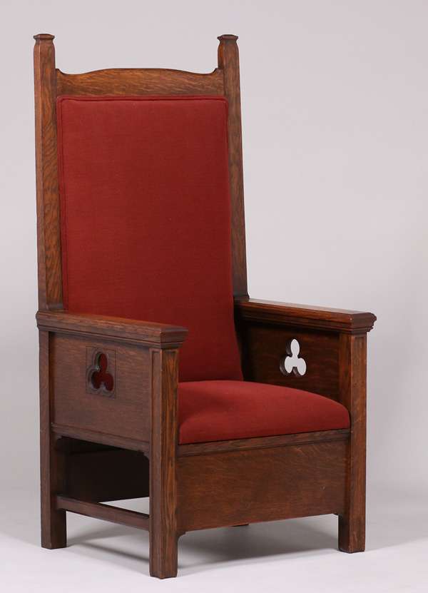 Mathews Furniture Shop Tall Oak Armchair c1912 | California Historical ...