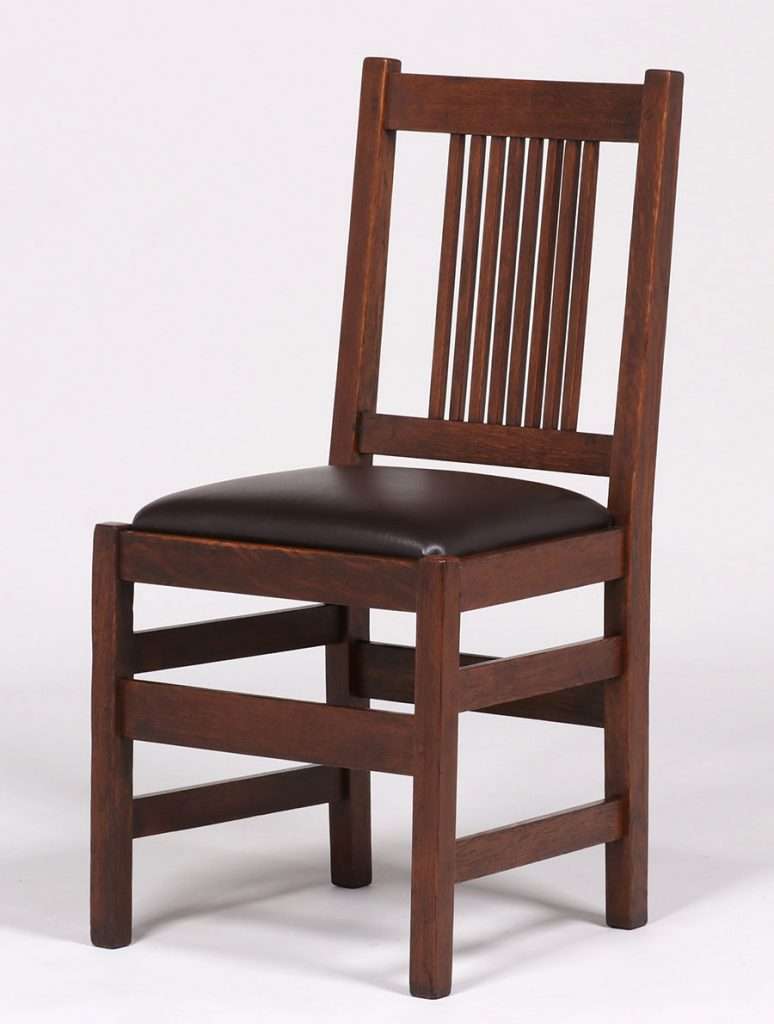 California Historical Design | 4 L&JG Stickley Spindled Dining Chairs