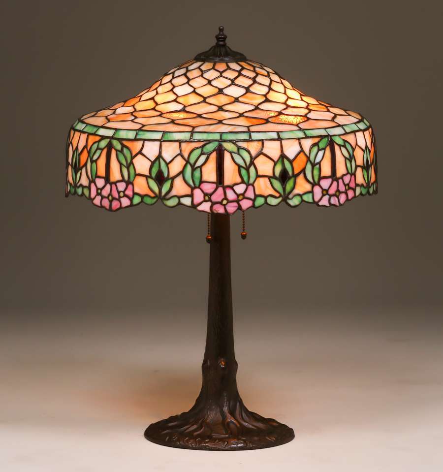 leaded glass lampshade