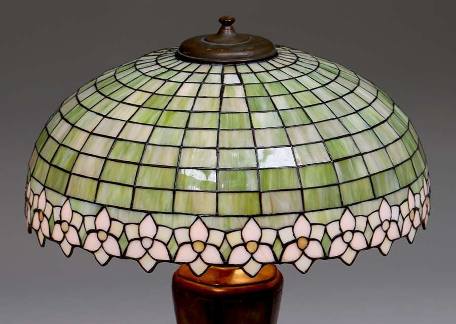 Arts And Crafts Leaded Glass Lamp C1910 California Historical Design