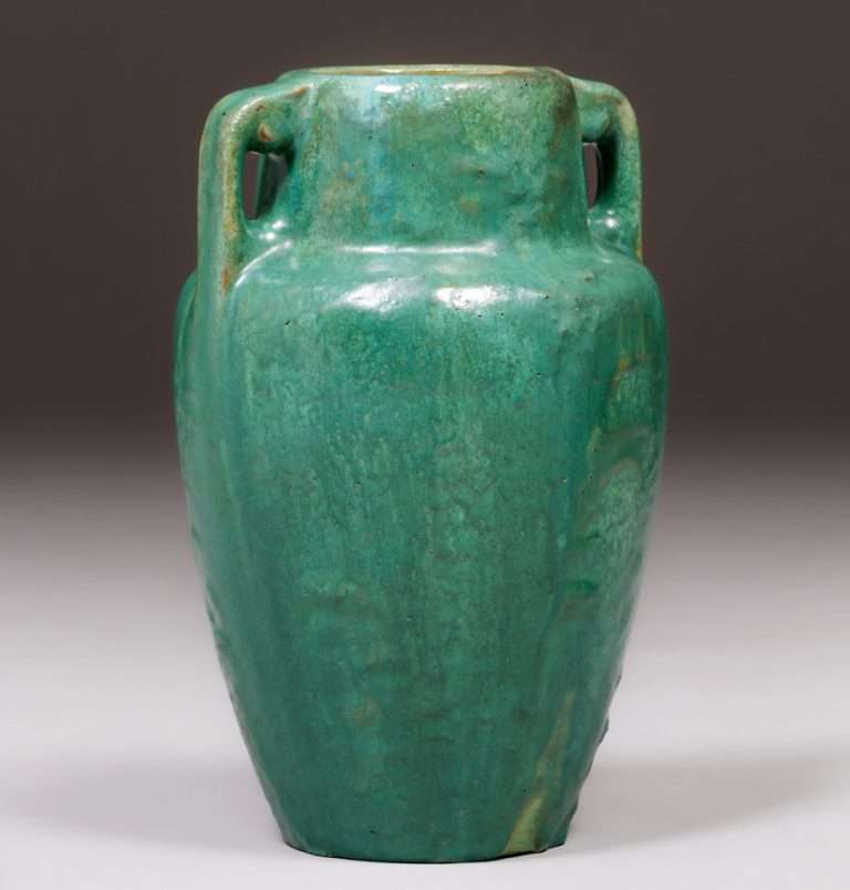 Fulper Pottery Two-Handled Cucumber Green Semi-Matte Vase c1910s ...