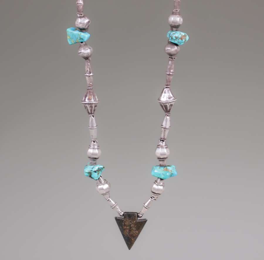 Vintage Navajo Sterling Silver & Turquoise Necklace | California ...