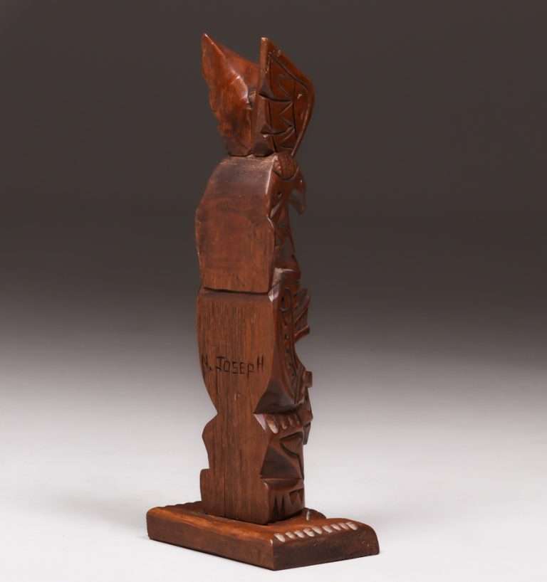 Vintage Hand Carved Eskimo Totem Pole | California Historical Design