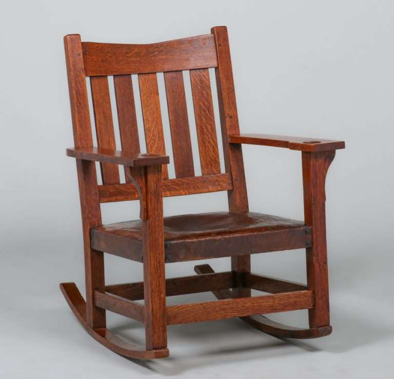 Gustav Stickley V-Back Rocker c1910 | California Historical Design