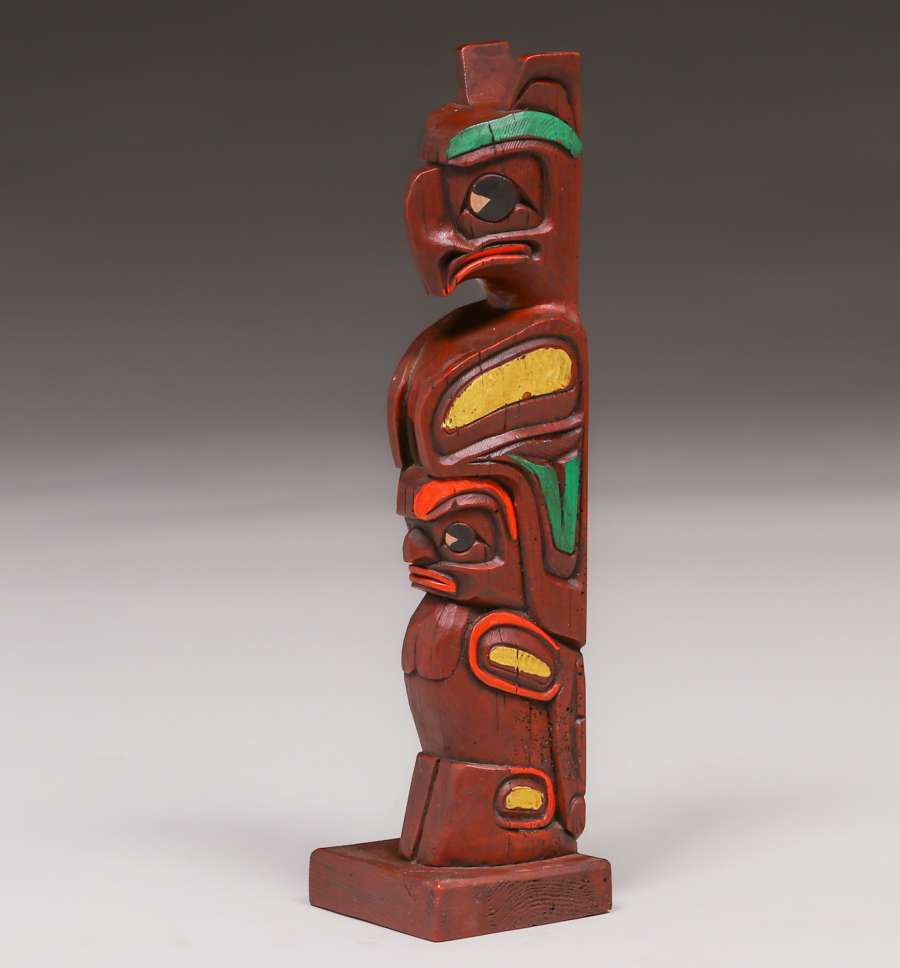 Vintage Alaskan Carved Totem Pole c1980s | California Historical Design