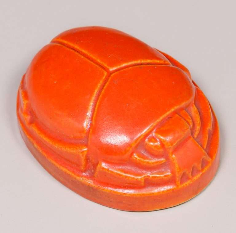 Claycraft Uranium Orange Scarab Paperweight c1920s | California ...