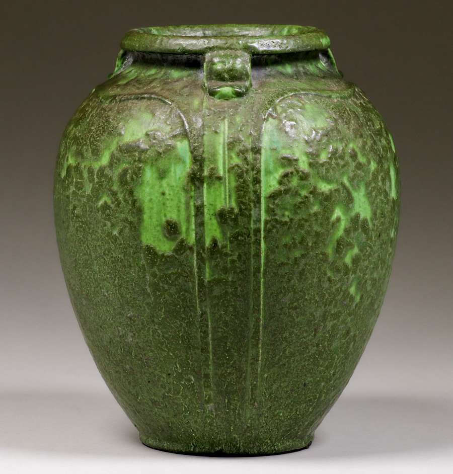 Grueby Pottery Curdled Matte Green Bulbous Vase c1905 | California ...
