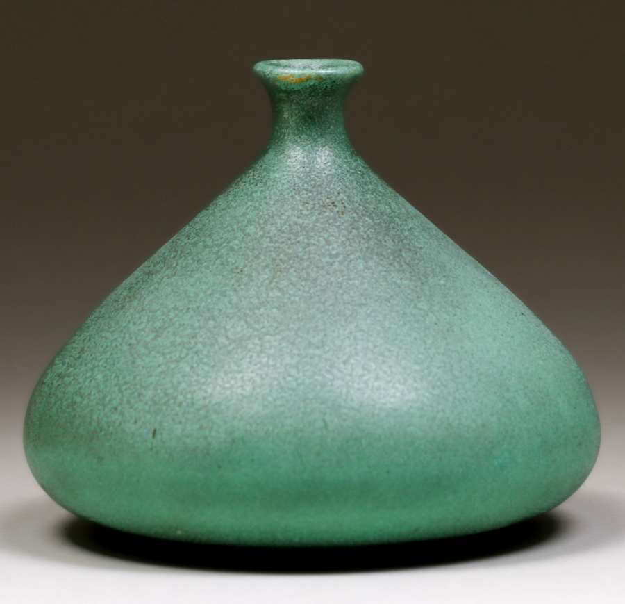 Teco Pottery Matte Green Tapered Squat Vase c1910 | California ...