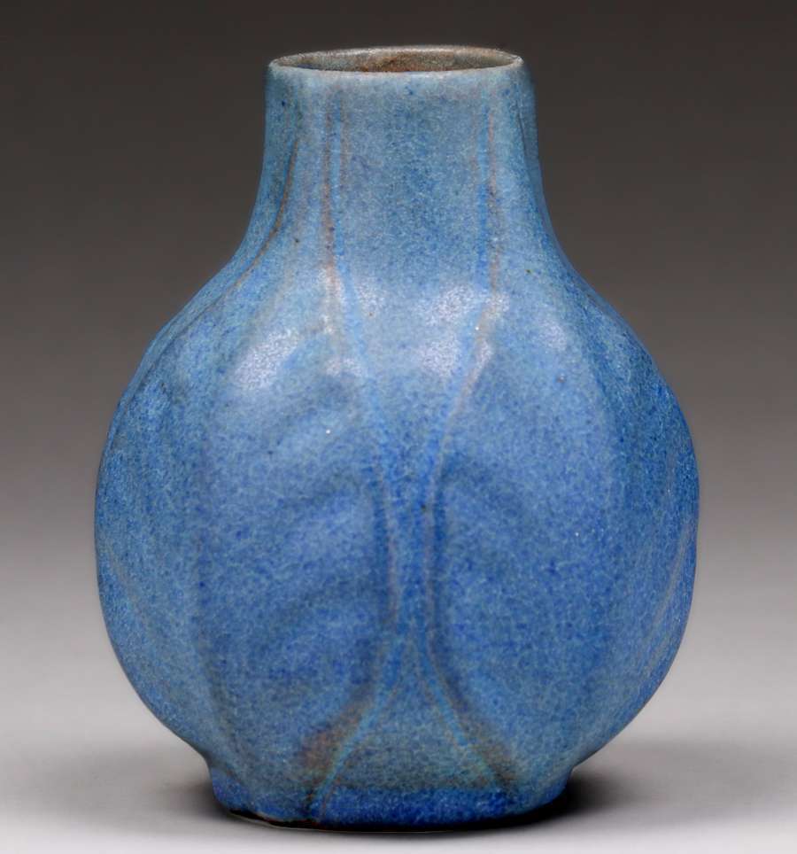 Small Van Briggle Matte Blue Vase 1917 | California Historical Design