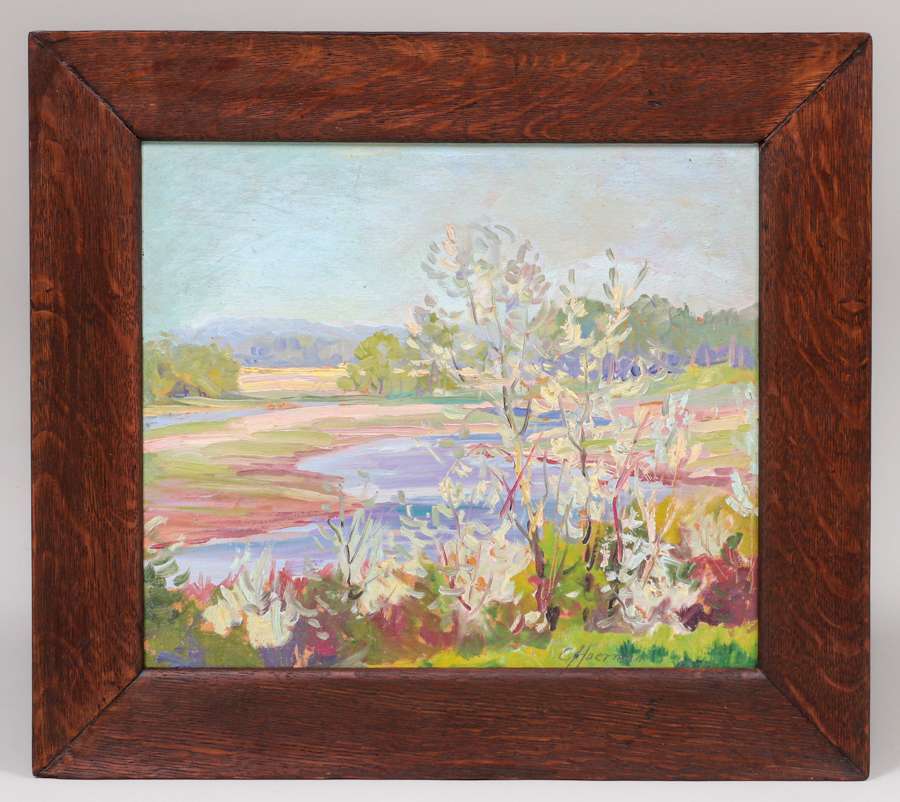 Carl Hoerman Painting Springtime Landscape c1920s | California ...