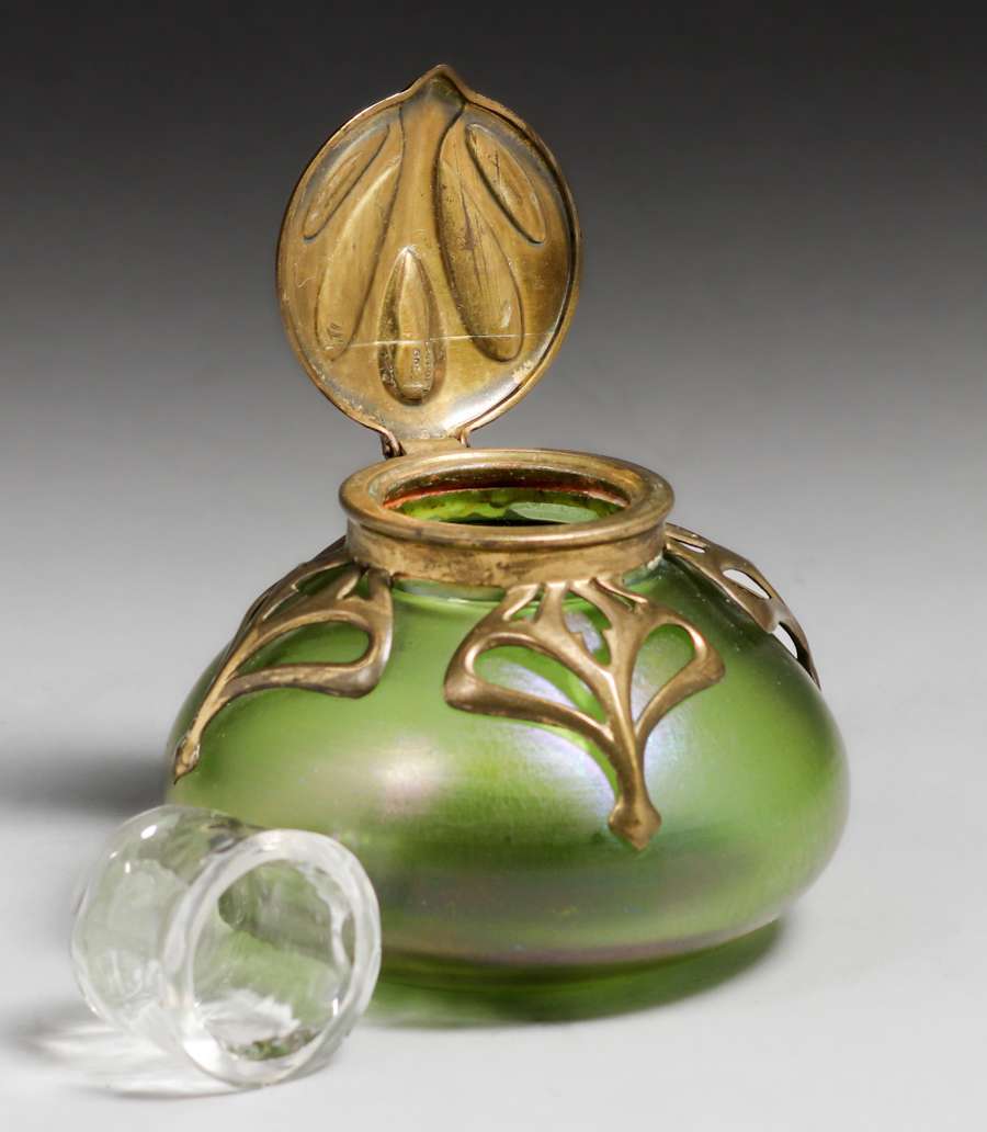 Vintage Art Nouveau Style Brass & Glass Inkwell – Wise Apple Vintage