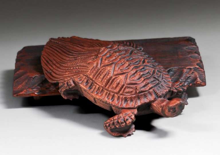 Antique Japanese Hand-Carved Redwood Turtle c1910s | California ...