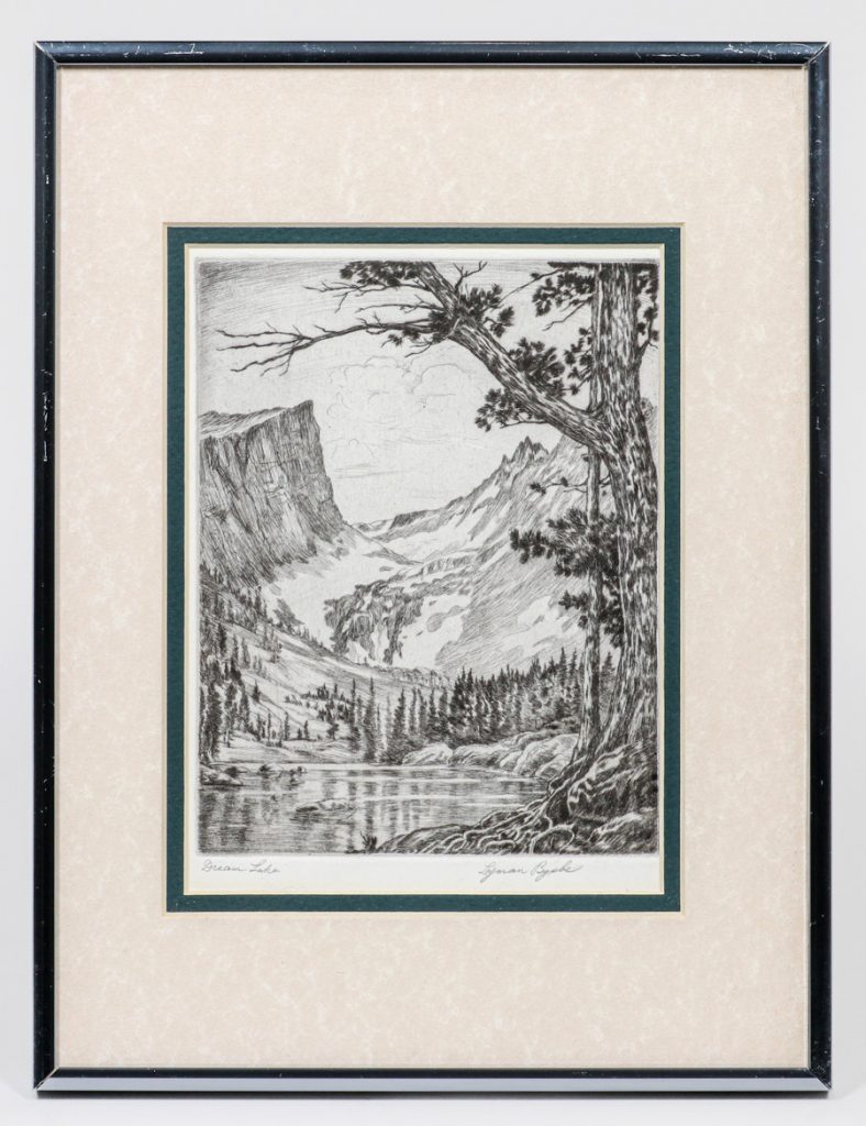 Lyman Byxbe Wpa Era Etching Dream Lake C S California Historical Design