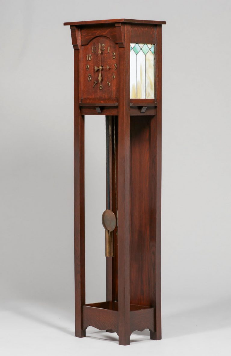 Grand Rapids Leaded Glass Grandfather Clock c1910 | California ...