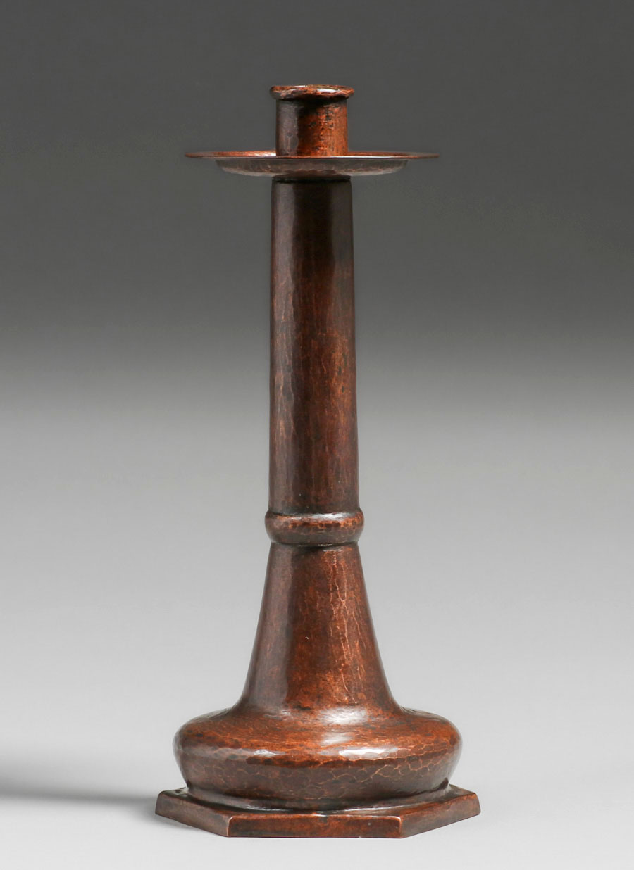Stickley Brothers #135 Hammered Copper Candlestick c1910 | California ...