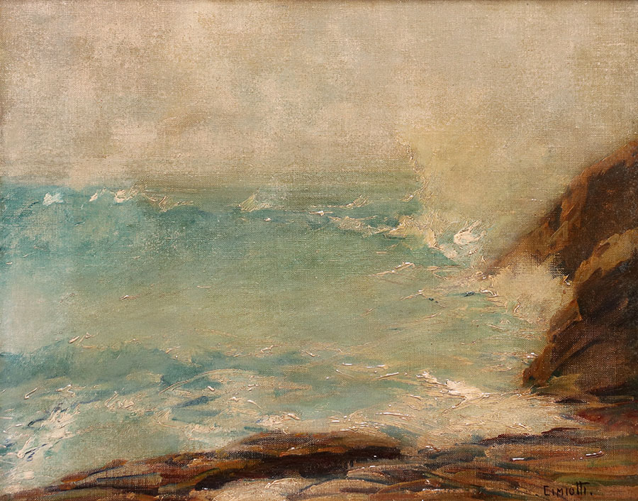 Gustave Cimiotti Jr 1875 1969 Painting Grey And Green Sea C1910   Gustave Cimiotti Jr 1875 1969 Painting Grey And Green Sea C1910 9 