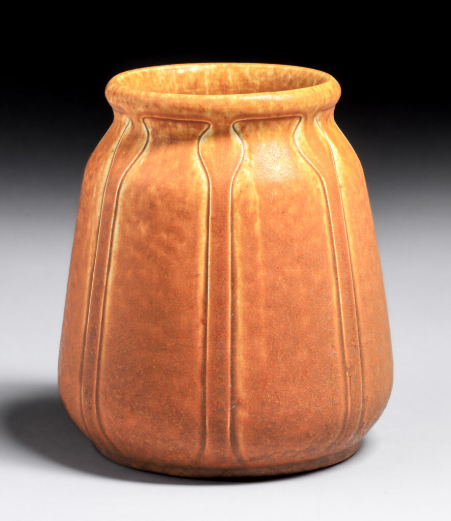 Unusual Grueby Pottery Matte Orange Vase c1905 | California Historical ...