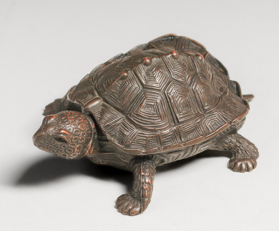 Antique Bronze Turtle-Shaped Stamp Box c1910 | California Historical Design