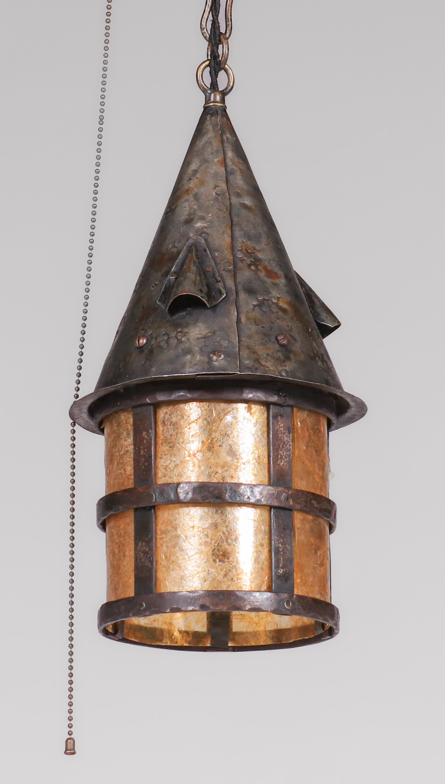 Arts & Crafts Period Hammered Copper & Mica Hanging Lantern c1910 ...