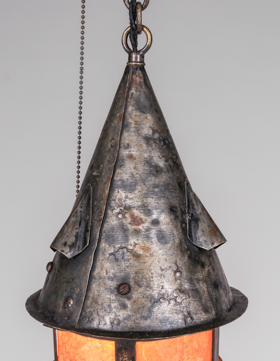 Arts & Crafts Period Hammered Copper & Mica Hanging Lantern c1910 ...