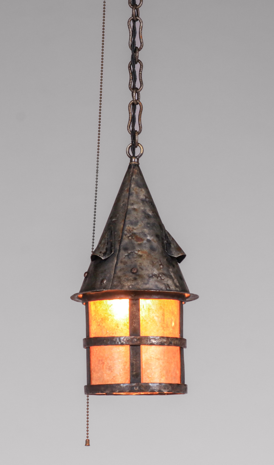 Arts & Crafts Period Hammered Copper & Mica Hanging Lantern c1910 ...