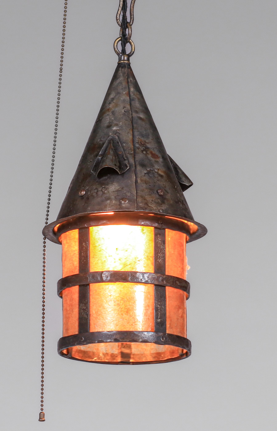 Arts & Crafts Period Hammered Copper & Mica Hanging Lantern c1910 ...